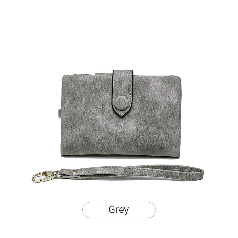 Frosted Tri-Fold Wallet for Women – Cute Multi-Card Slot Wristlet Purse