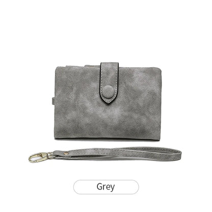 Frosted Tri-Fold Wallet for Women – Cute Multi-Card Slot Wristlet Purse