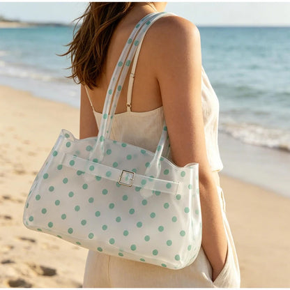Polka Dot Jelly Shoulder Bag – Clear PVC Women's Handbag