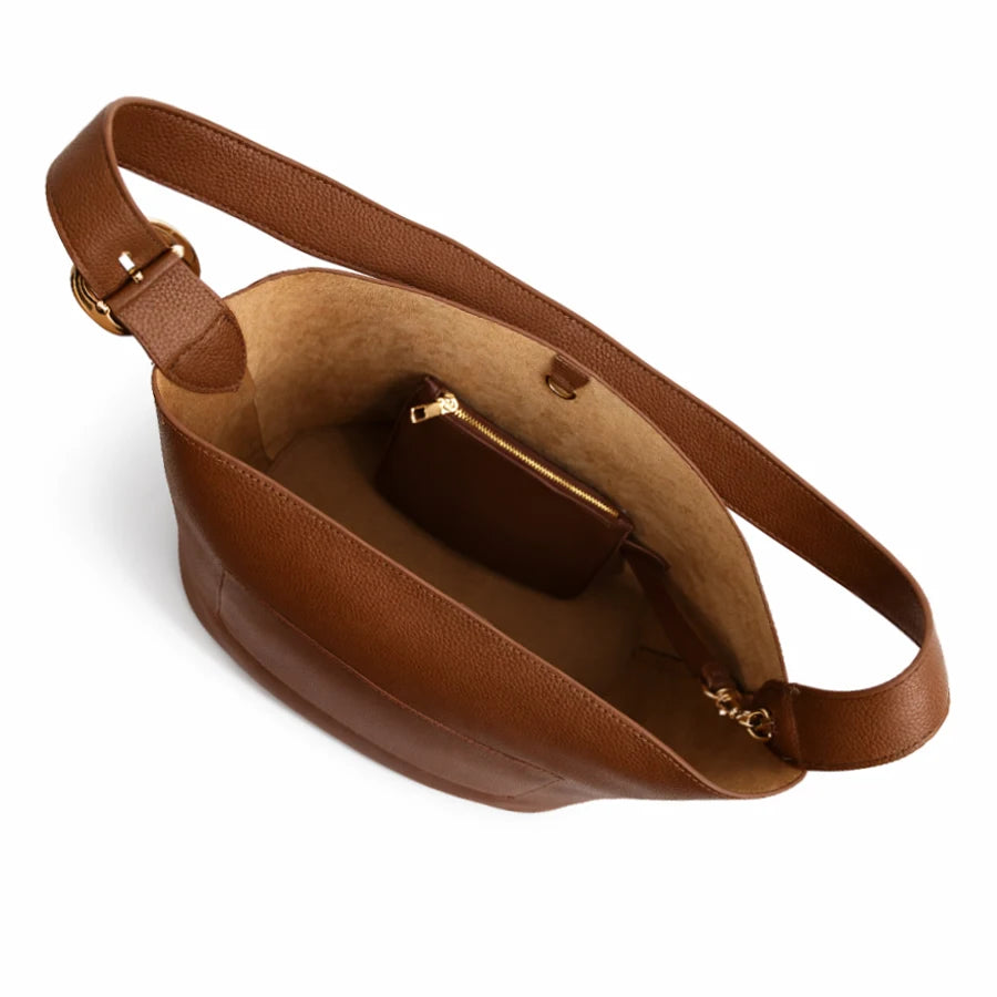 Vintage Large Capacity Buckets Bag Designer Kisslock Pockets Deco Women Shoulder Bags Luxury Pu