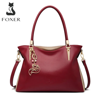 Foxer Leather Women S Shoulder Bag Cowhide Crossbody Luxury Female Handbag Tote Purse Festival Gift