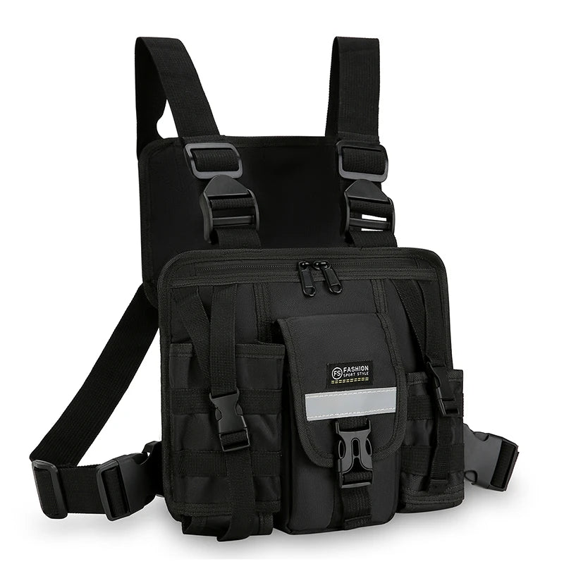 Tactical Chest Bag – Reflective Multi-Pocket Vest Pack