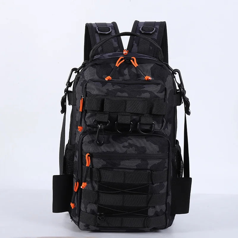 Tactical Fishing & Camping Backpack with Rod Holder – MOLLE Outdoor Sports Bag
