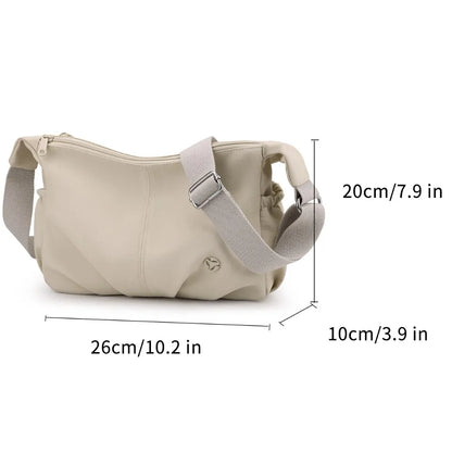 Women's Waterproof Nylon Crossbody Bag – 2-Layer Lightweight Shoulder Hobo Bag