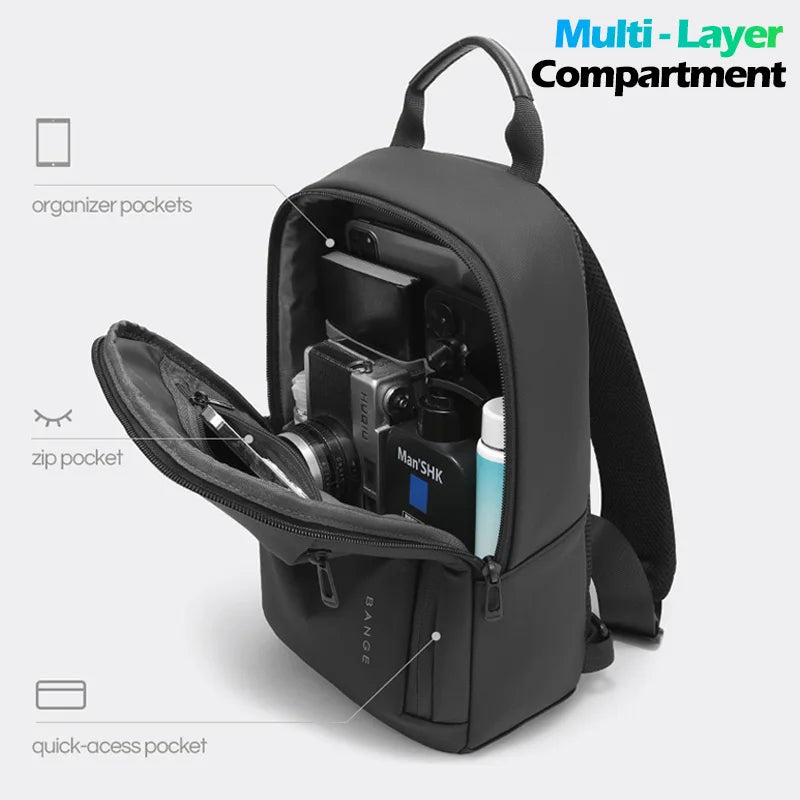 Bange Men's Waterproof Crossbody Sling Bag – Lightweight Business Messenger