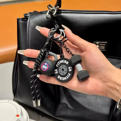 Gym Keychain Lanyard – Dumbbell, Weight Plate & Kettlebell Charms