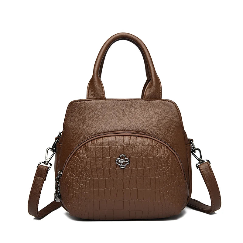 PU Leather Top Handle Handbag – Women's Large Crossbody Shoulder Bag