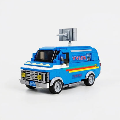 Retro 80s Van MOC Building Blocks Set – Mystery Town Brick Kit