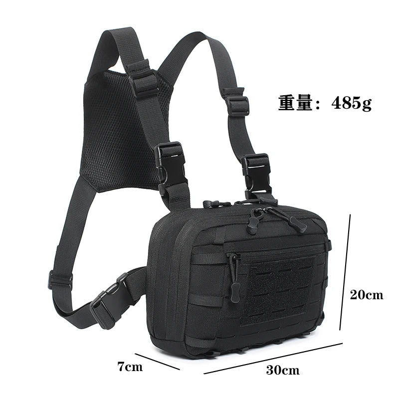 Tactical Chest Pack with MOLLE Webbing – Outdoor Hiking Bag