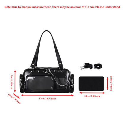 Transparent Ita Bag – Y2K Harajuku Star Chain Crossbody Shoulder Bag