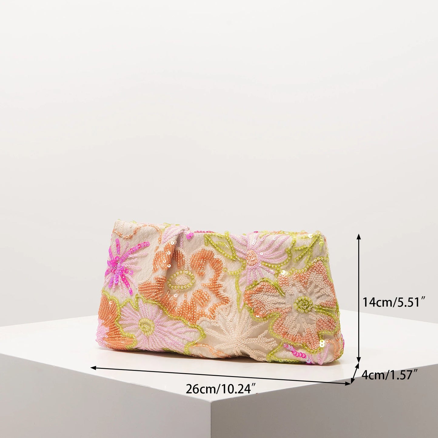 Clutch Bag Sequin Bag Floral Pop Embroidery Bag Gala Night Prom Bag
