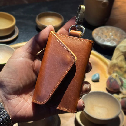 Crazy Horse Leather Key Case Wallet – Cowhide Car Key Holder