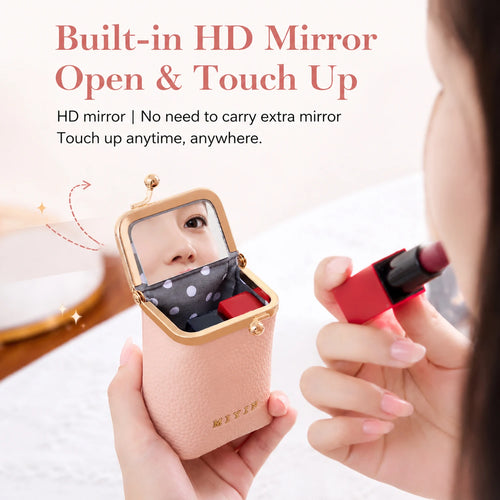 Mini Lipstick Organizer & Jewelry Coin Purse with Kiss-Lock Clasp