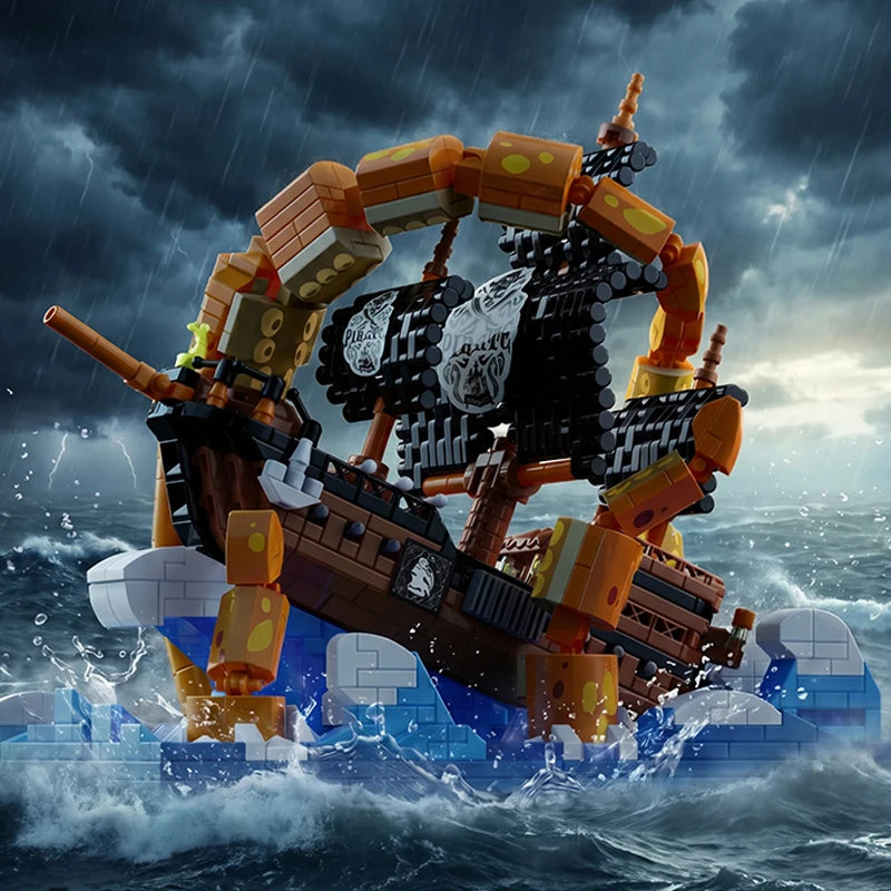 Kraken Attack Pirate Ship MOC Building Blocks Set