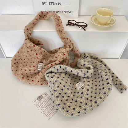 Plush Sherpa Large Crossbody Bag for Women