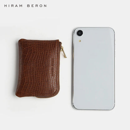 RFID Blocking Slim Coin Wallet – Crocodile Pattern Men's Gift