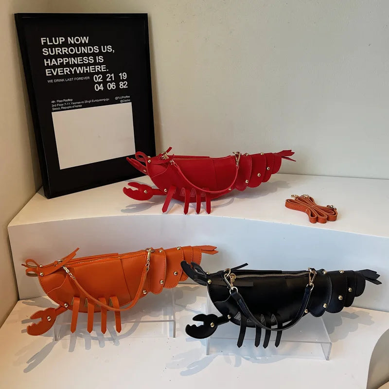 Lobster Shape Crossbody Bag – Novelty PU Leather Shoulder Bag