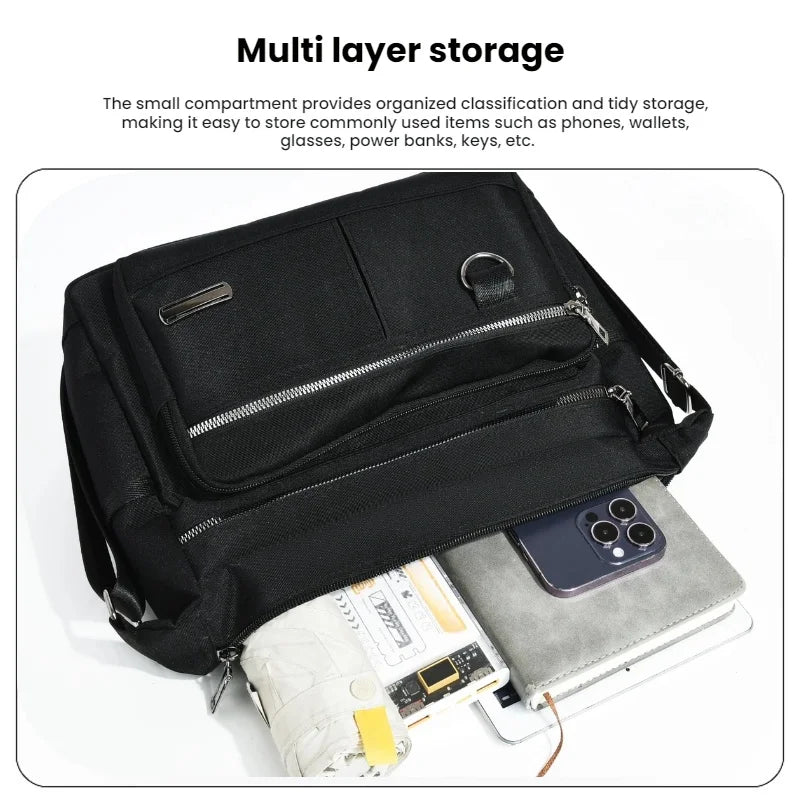 Men's Multi-Pocket Crossbody Bag with Adjustable Shoulder Strap
