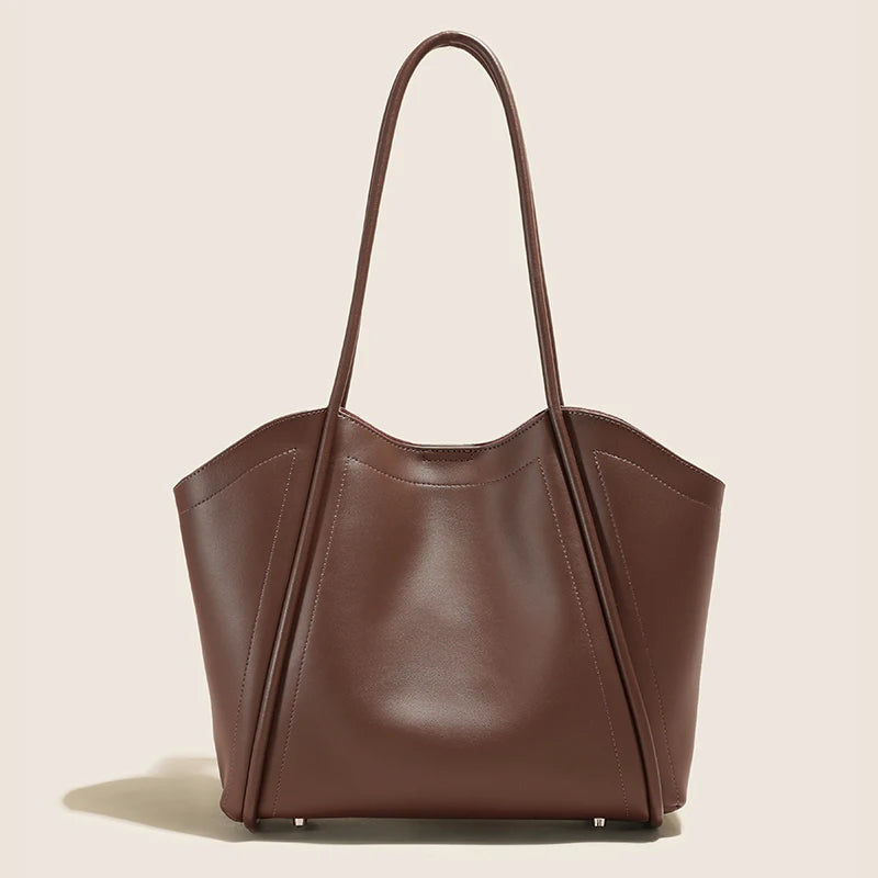 Women's Genuine Leather Tote Bag – Large Capacity Shoulder Bag