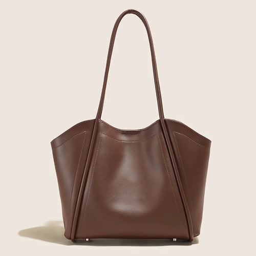 Women's Genuine Leather Tote Bag – Large Capacity Shoulder Bag