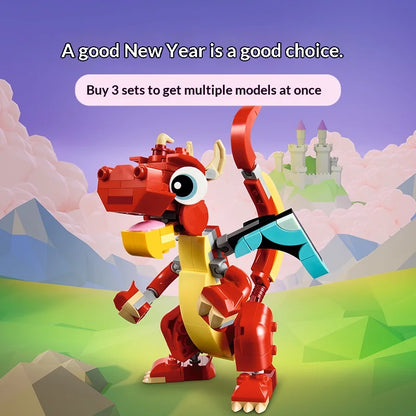 LEGO Creator 3-in-1 Red Dragon Set 31145 – Ages 6+