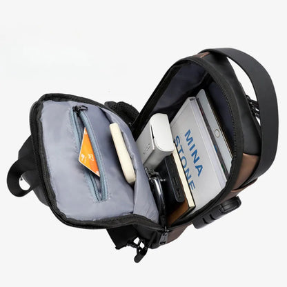 Anti-Theft Sling Bag for Men – USB Charging & Password Lock