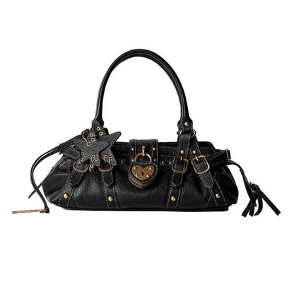 Heart Lock Bowling Bag – Y2K Vintage Punk Large Capacity Shoulder Tote