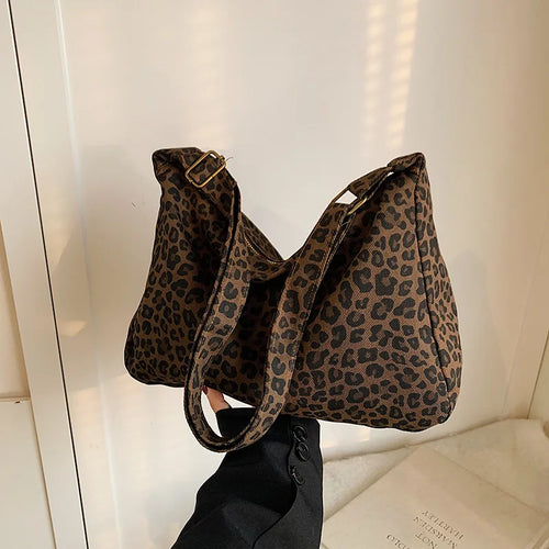 Leopard Print Shoulder Bag for Women – Lightweight High-Capacity Crossbody Tote