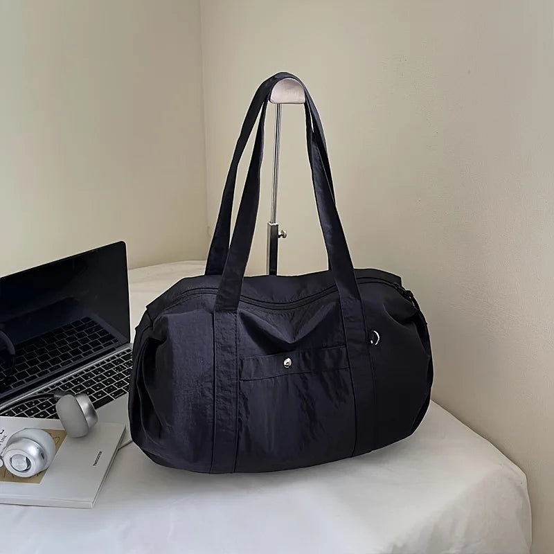 Women's Large Capacity Nylon Travel Duffle Bag – Lightweight & Waterproof