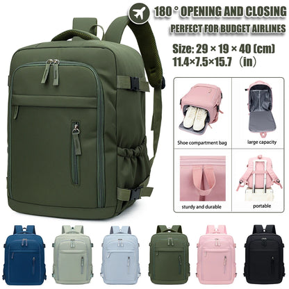 Airline-Approved Carry-On Backpack – Nylon Flight Bag with Shoe Compartment
