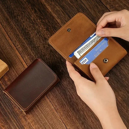 Vintage Genuine Leather Wallet & Coin Purse with Cable Organizer