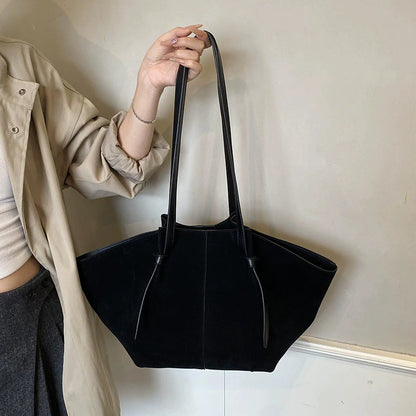 Faux Suede Tote Bag for Women – Luxury Large Capacity Shoulder Bag