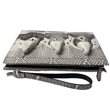 Real Snakeskin Leather Clutch Wrist Bag for Men – Luxury