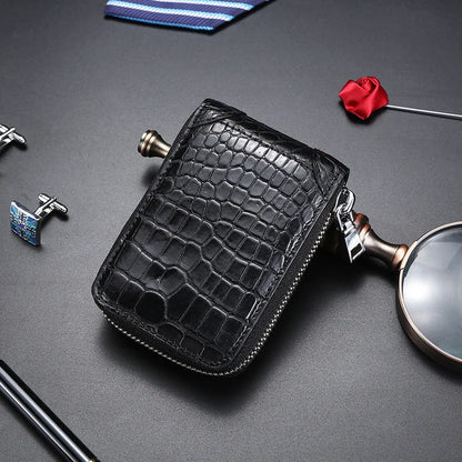 RFID Blocking Men's Crocodile Leather Card Holder Wallet