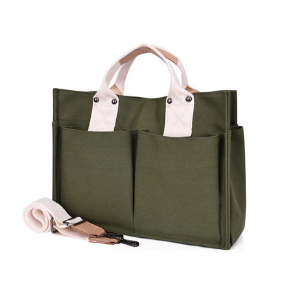Simple Fashion Shoulder Bags For Women 2022 New Handbags Waterproof Nylon Canvas Tote Bag With Pockets Crossbody Lunch Bag Bolso