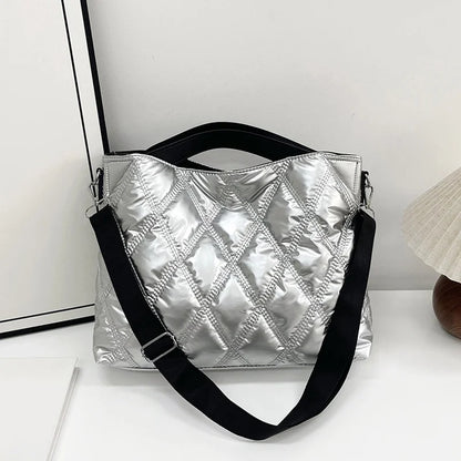 Quilted Puffer Tote Bag for Women – Large Capacity Shoulder Bag