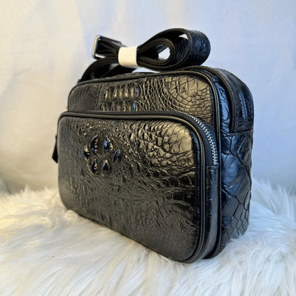 Crocodile Leather Cross-Body Bag for Men – Zipper Shoulder Wallet