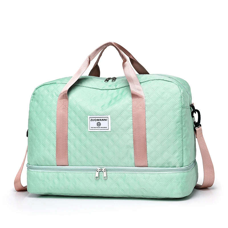Large Capacity Travel Duffel Bag Quilted Sports Gym Bag
