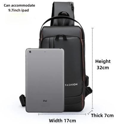 Anti-Theft Sling Bag for Men – USB Charging & Password Lock