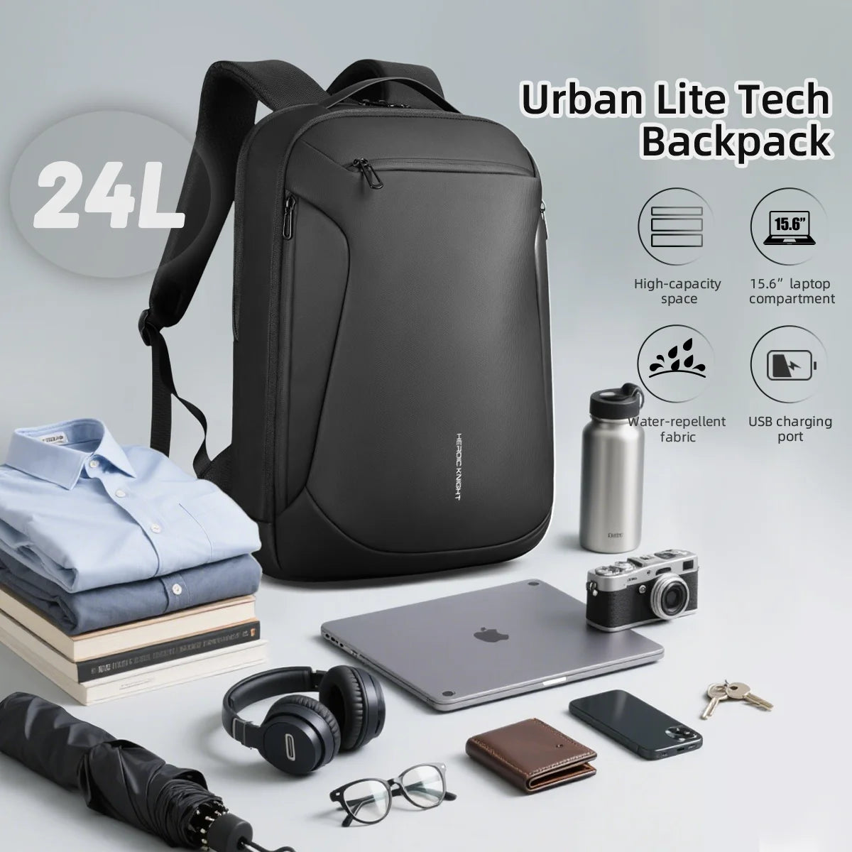 Business Laptop Backpack 15.6" Men – USB Port Waterproof Daypack