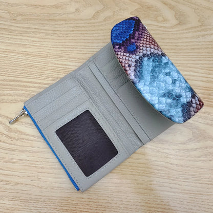 Python Pattern Leather Short Wallet for Women