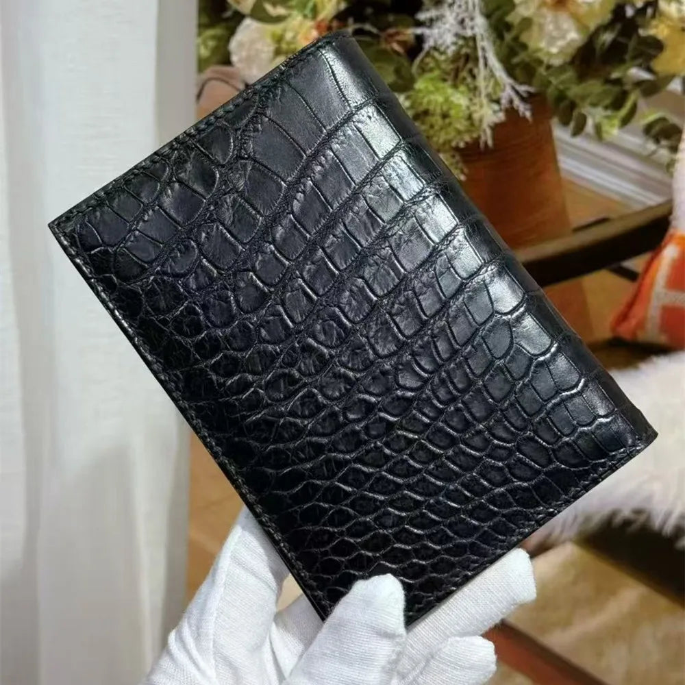 Crocodile Leather Passport Cover – Luxury Travel Card Holder