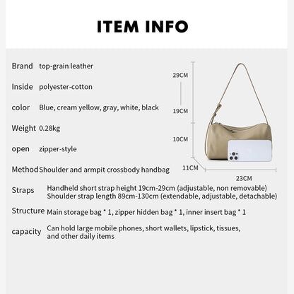 Genuine Leather Mini Cylinder Crossbody Bag for Women – Soft Pebbled Shoulder Bag