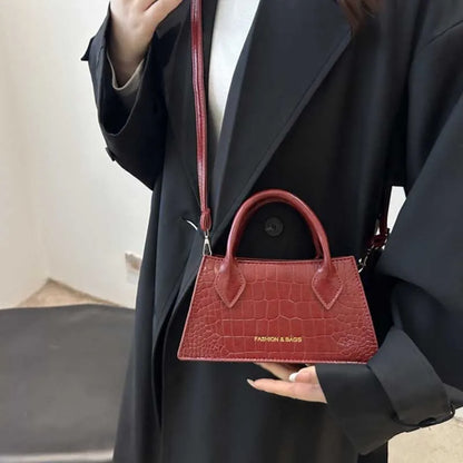 Small Crossbody Bag Elegant Croc-Texture Women's Mini Handbag