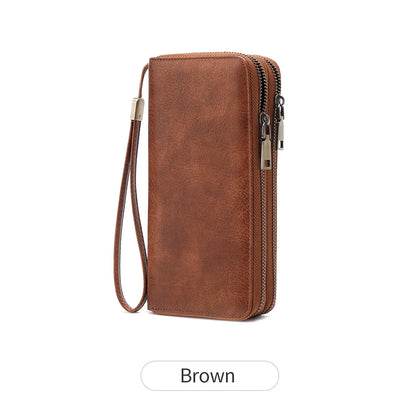 RFID Blocking Women's Wallet Double Zipper Large Capacity Clutch