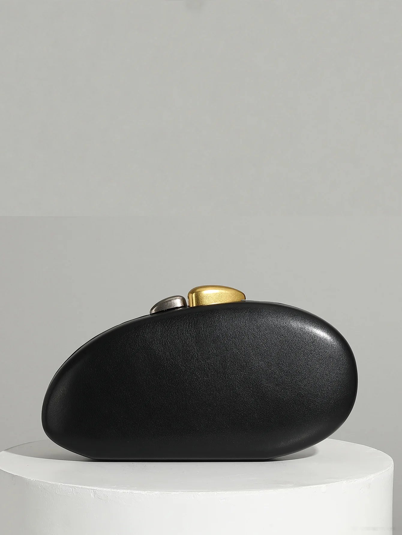 Shell Clutch Bag – Luxury PU Leather Lock Handbag with Chain Strap