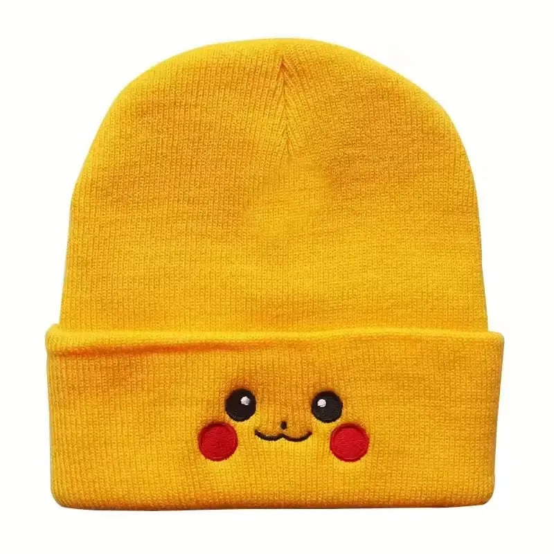 Unisex Cartoon Embroidered Big Eye Beanies Casual Hats Knitted Winter Warm Hat Hip Hop Skull Bonnet
