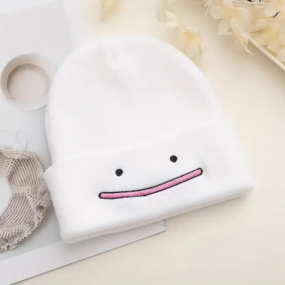 Skull Embroidery Knit Beanie – Alien Ghost Winter Hat