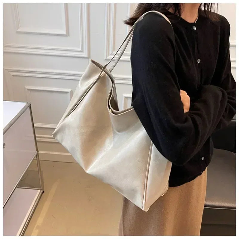 Women's Large Tote Bag – Soft PU Leather Shoulder & Crossbody Handbag