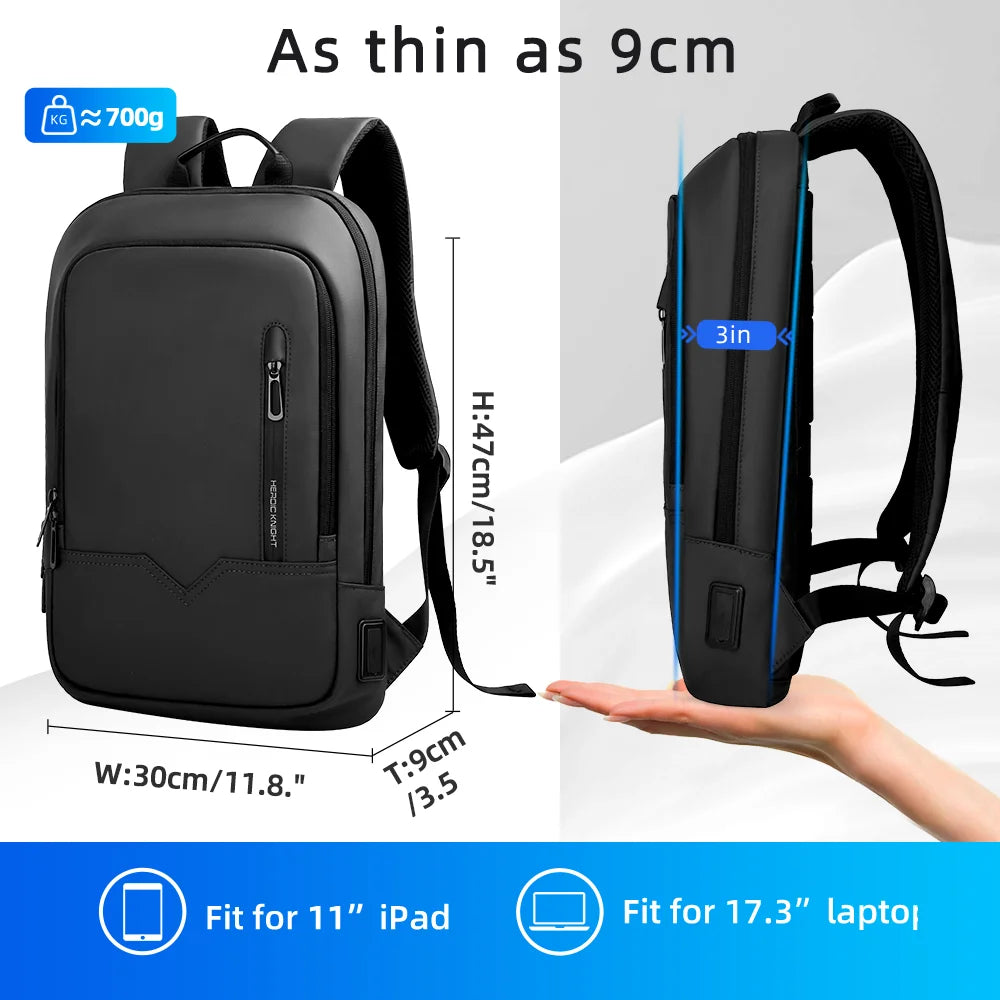 Slim Business Laptop Backpack 17.3 Inch with USB Port – Waterproof & Lightweight